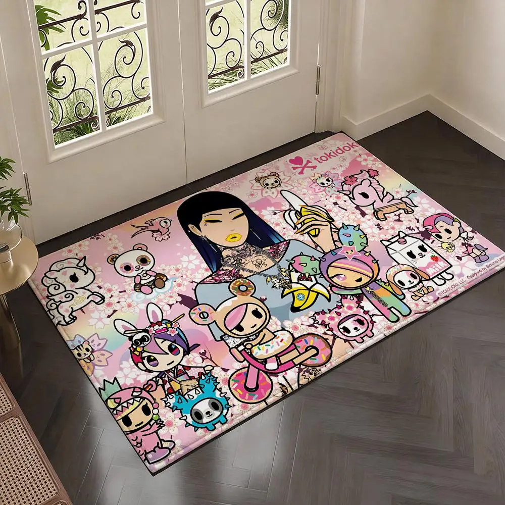 

Мягкий утолщенный фланелевый коврик для пола Kawaii Lifestyle Brand T-tokidokis, нескользящий коврик для двери, ковер для гостиной, декор для дома