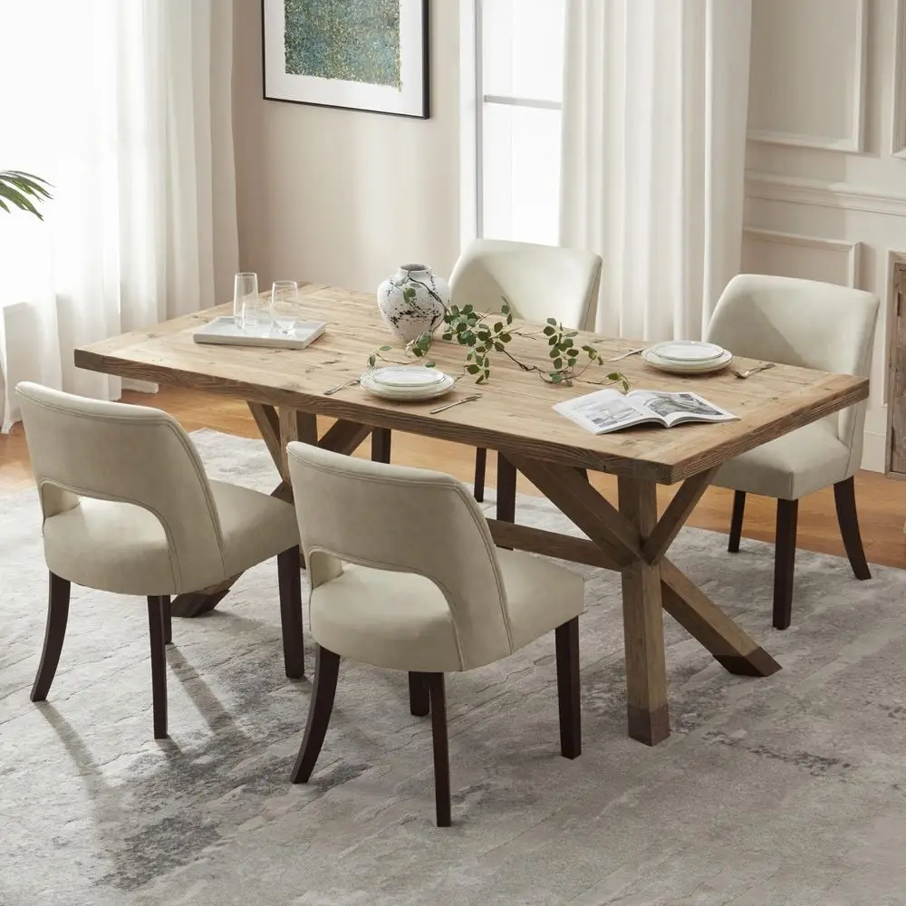 

Modern Dining Chairs Set of 4, Faux Leather Upholstered Dining Room Chair Kitchen Chairs, Farmhouse Dinner Chair for Kitchen Di