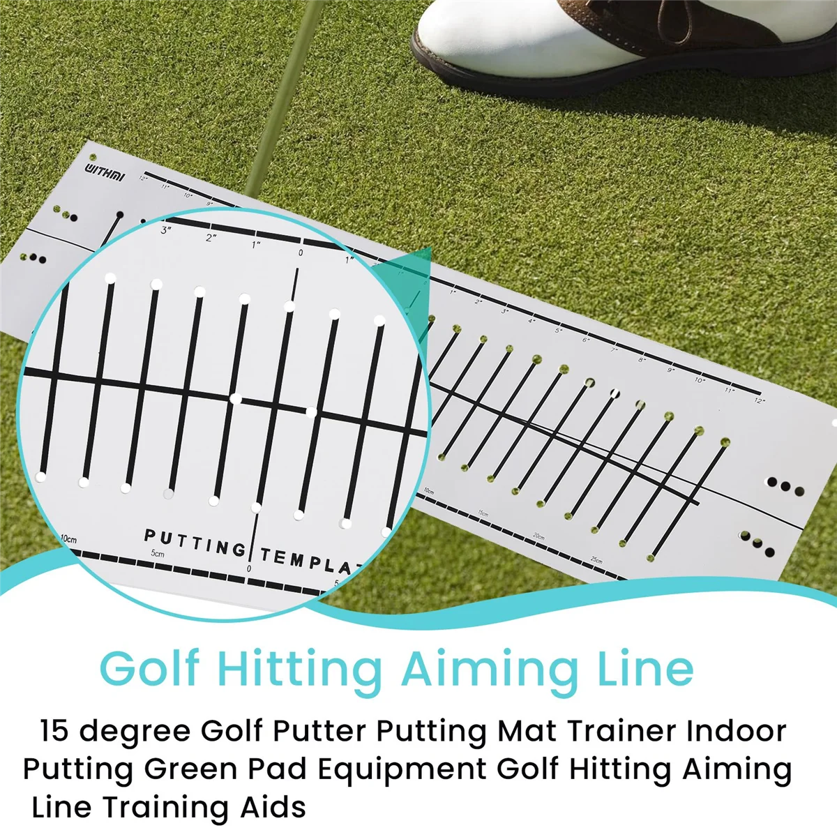 

DSAO -15 degree Golf Putter Putting Mat Trainer Indoor Putting Green Pad Equipment Golf Hitting Aiming Line Training Aids