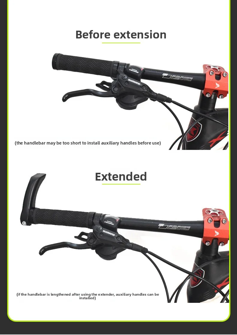 Mountainbike Fahrrad Gerader Lenker Verlängerungsstange Verlängerte Aluminium Klappbare Horizontale Stange – Detail 7