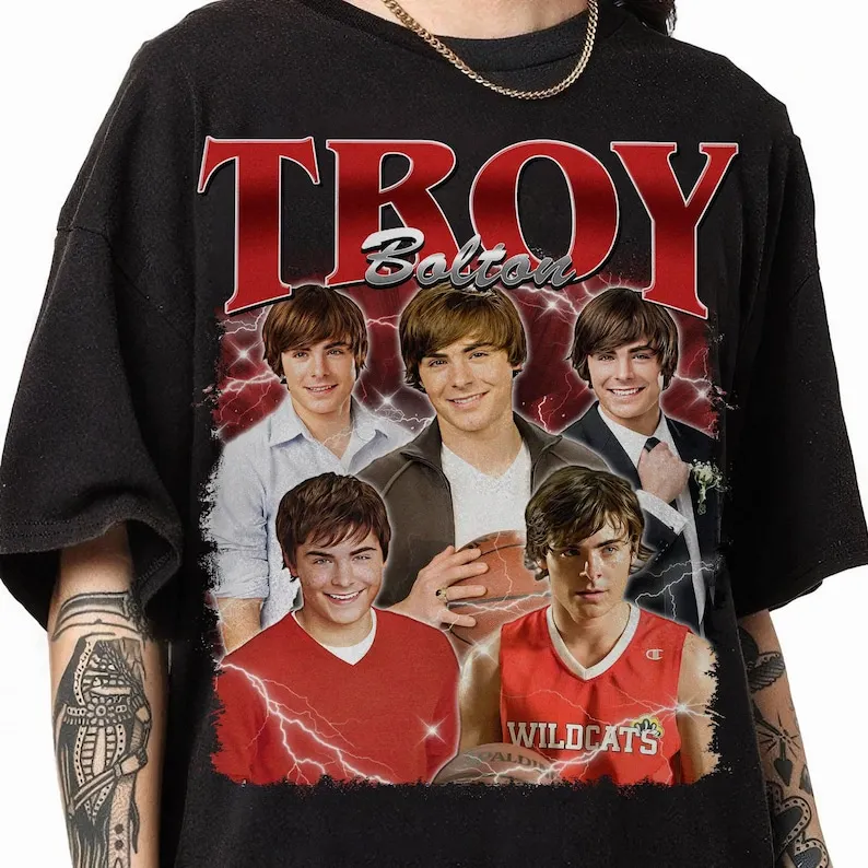 Troy Bolton Vintage 90s Shirt, Troy Bolton High School Musical Shirt, Troy Bolton Bootleg Rap Shirt, Fan Gift