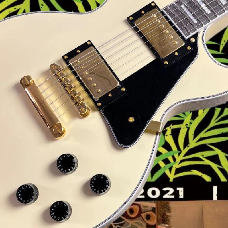 Milk White LPI Electric Guitar HH Pickup Rosewood Neck Shell Inlay Product Record Delicate Smooth Tone Best-seller Free Shipping