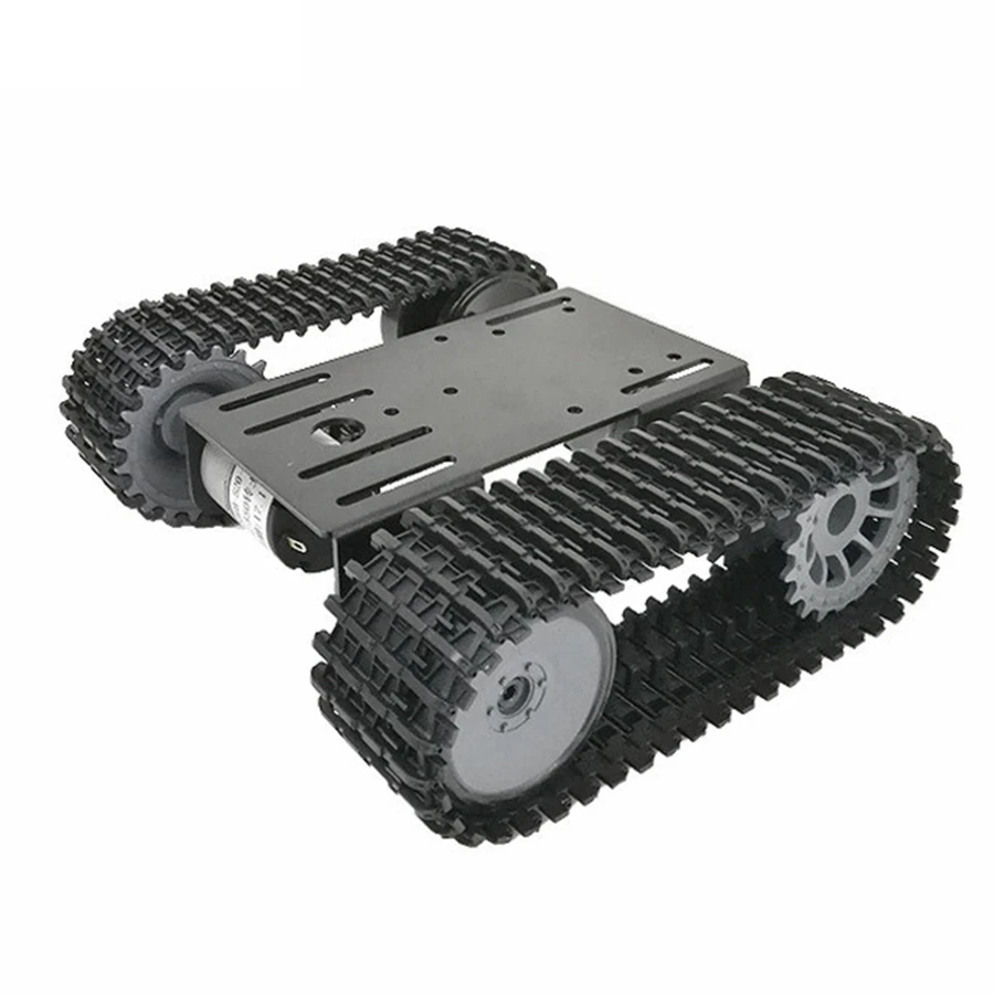 Inteligente Tank Car Chassis, Rastreado Plataforma Robô Crawler, Dual DC, 12V Motor, DIY para Arduino, T101-P, TP101