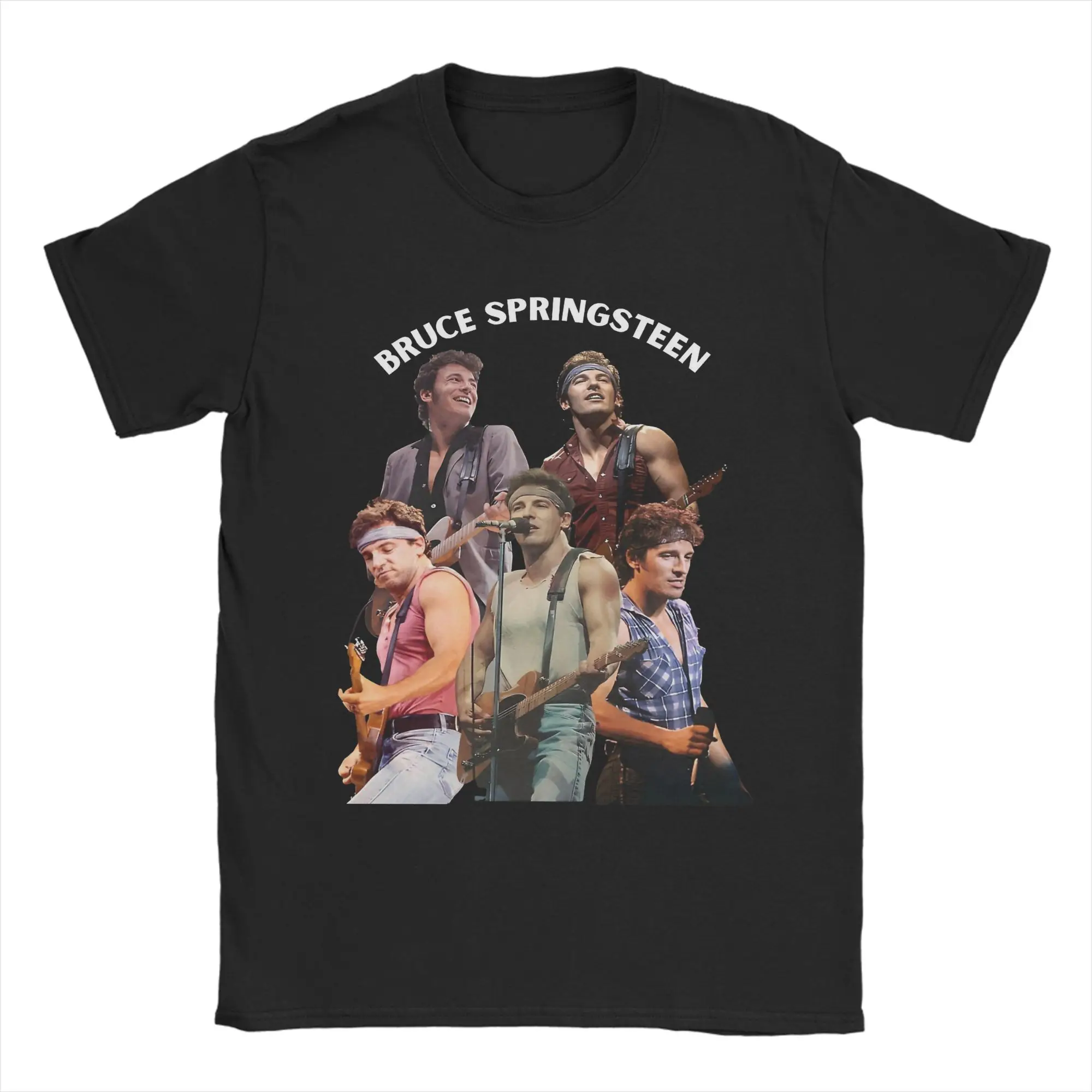 

Футболки Bruces Springsteens, забавные футболки из чистого хлопка, футболка с круглым воротником и короткими рукавами, одежда с графическим принтом