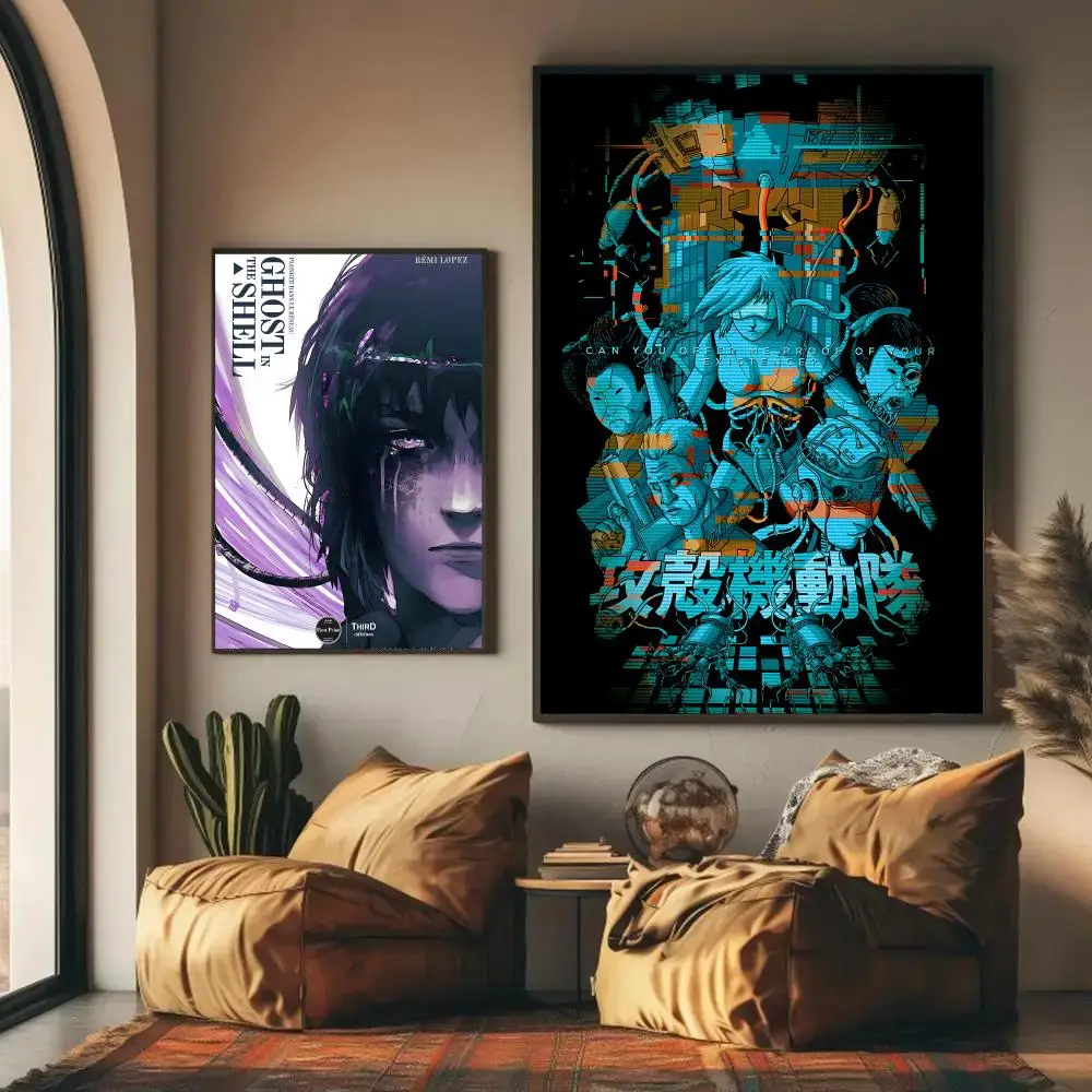 G-Ghost In The Shell Movie Poster Stickers Mural Painting Self-Adhesive Decor For Bedroom Living Room Home HD Wall Decals Gift