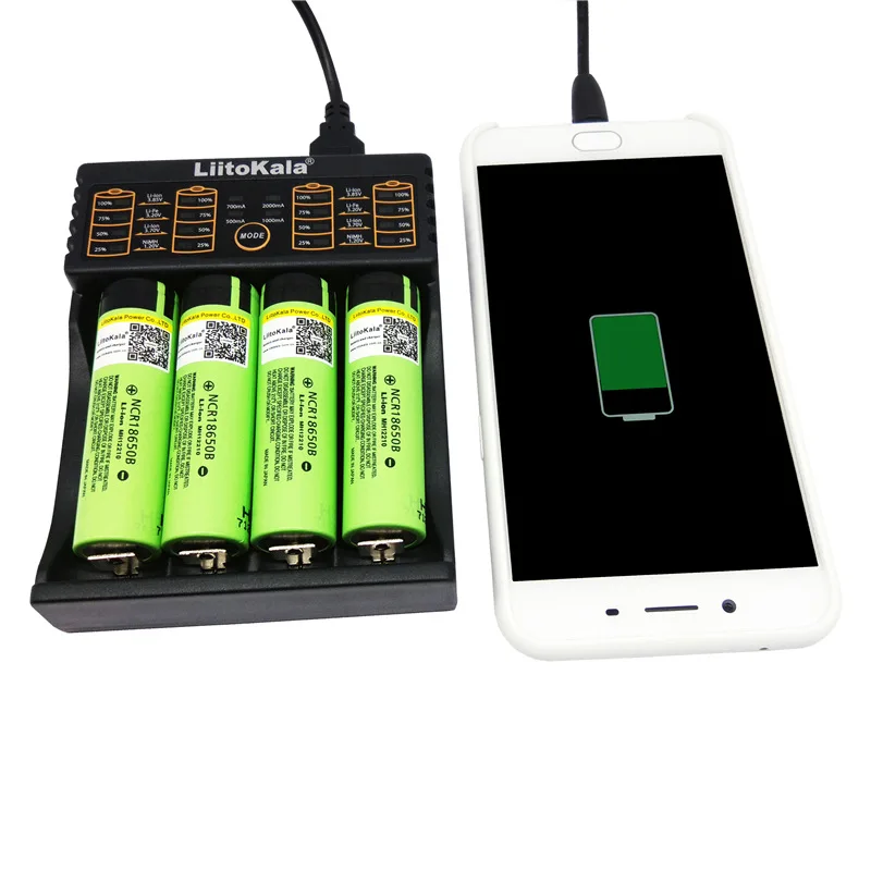 Liitokala Lii-402 Lii-202 5V2A Output Type C- line Interface Universal 3.7V 3.2V 3.85V 18650 21700 Rechargeable Battery Charger