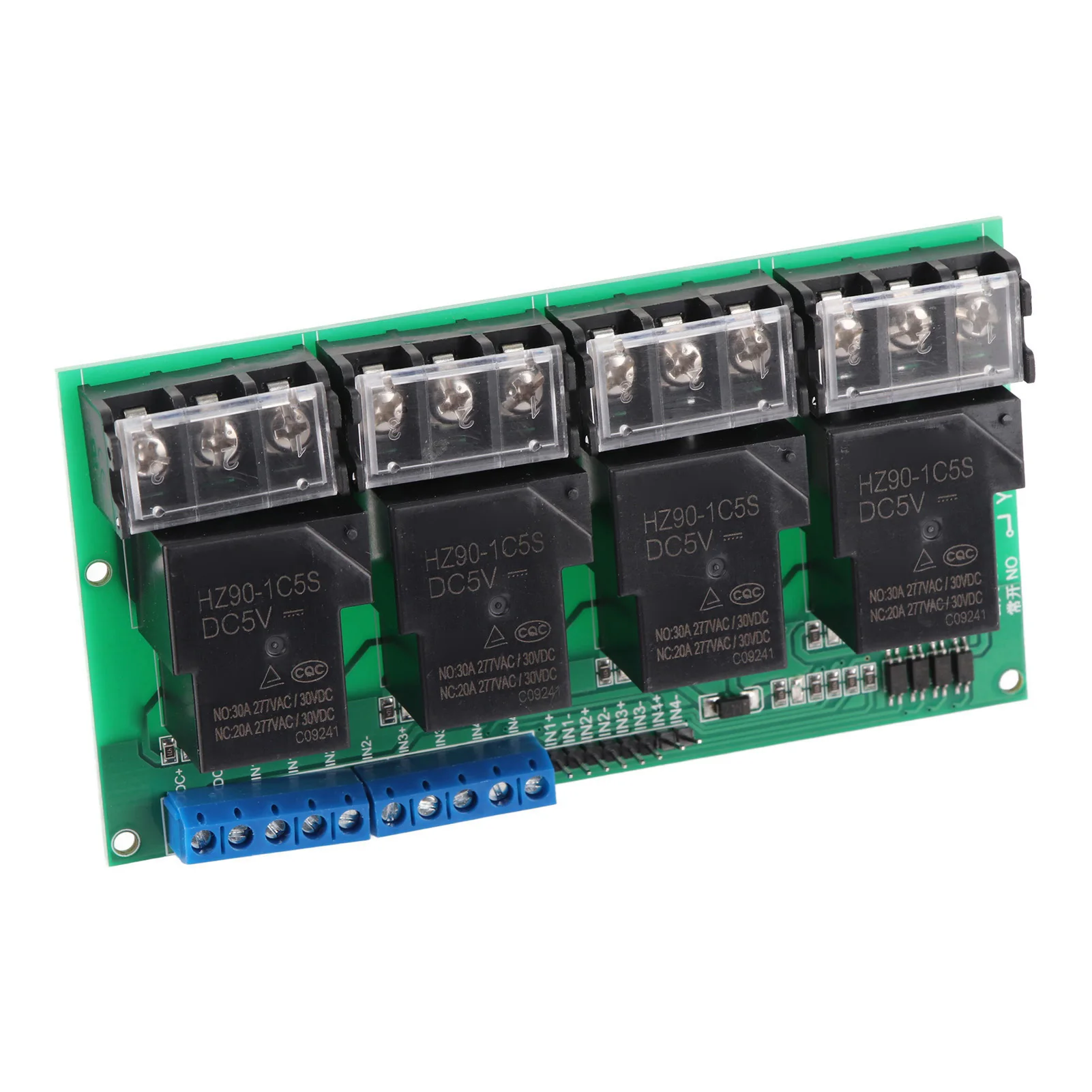 Four Way Relay Module High Power Four Way Relay Module Control Panel Optocoupler Isolation 30A YYG‑4 MCU Optocoupler Isolation
