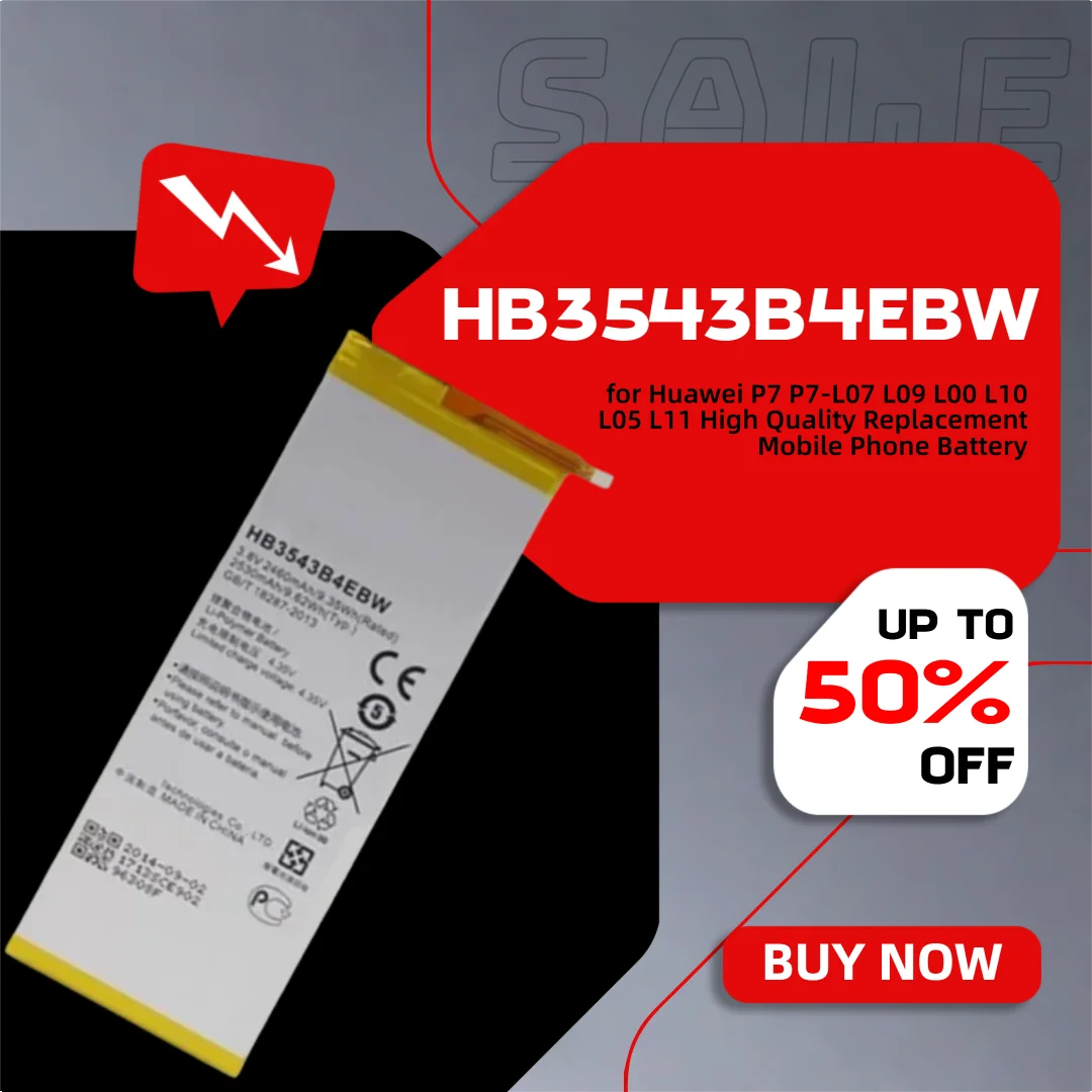 

HB3543B4EBW 3.8V 2460mAh Battery for Huawei P7 P7-L07 L09 L00 L10 L05 L11 High Quality Replacement Mobile Phone Battery