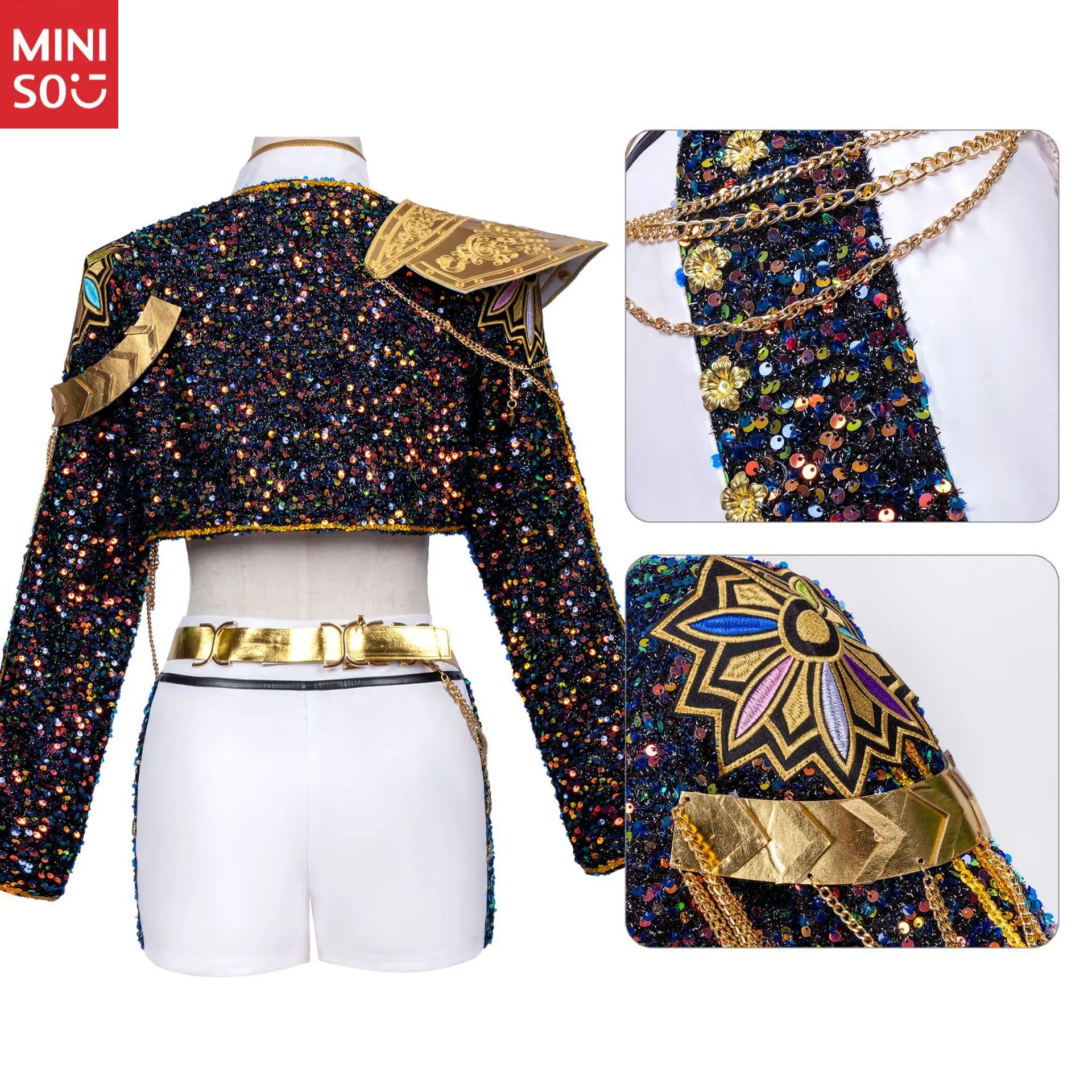 Kostum Cosplay Miniso K/DA Pop Star Akali, Set Lengkap Pakaian League of Legends K-POP untuk Wanita