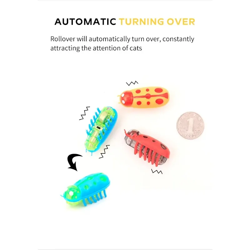 Pet Toys Electric Lifelike Micro-Nano Ladybug Suitable for Pet Entertainment Competition Teasing Cats and Dogs Toys