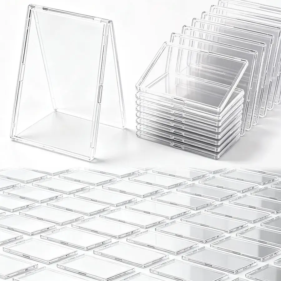 8/12pcs Transparent Acrylic Mini Easel Stands, Hard Plastic Card Display Holders, Desktop Rack for Game Trading Cards, XJM