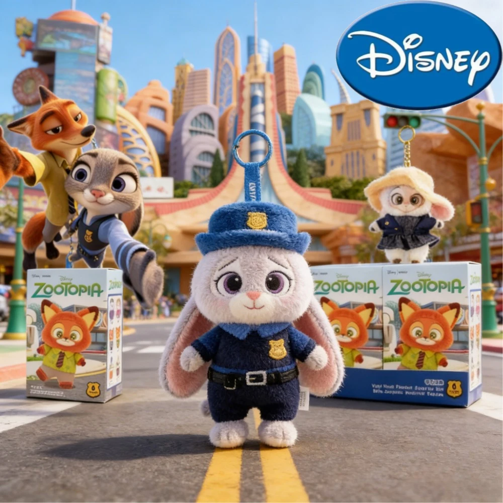 Caja ciega de Zootopia de Disney, figura de acción bonita de Nick Judy, muñeco de peluche, caja misteriosa, figuras de Anime, mochila, colgante, regalos de navidad