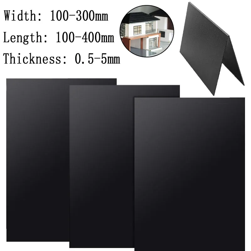 5-50PCS Black ABS Plastic Sheet/Plate 0.5mm/1mm/1.5mm/2mm/3mm/4mm/5mm Multiple Thickness for DIY Craft Cosplay Model Making