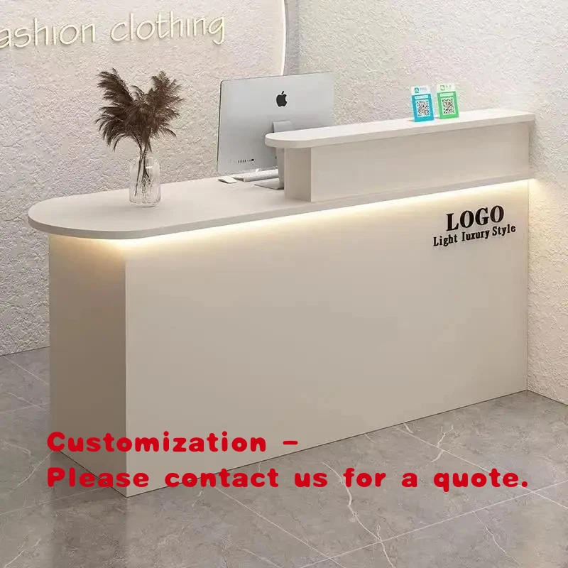 custom.Modern Foldable Custom Wooden LED Reception Desk Beauty Salon Hotel School Hospital & Clothing Store
