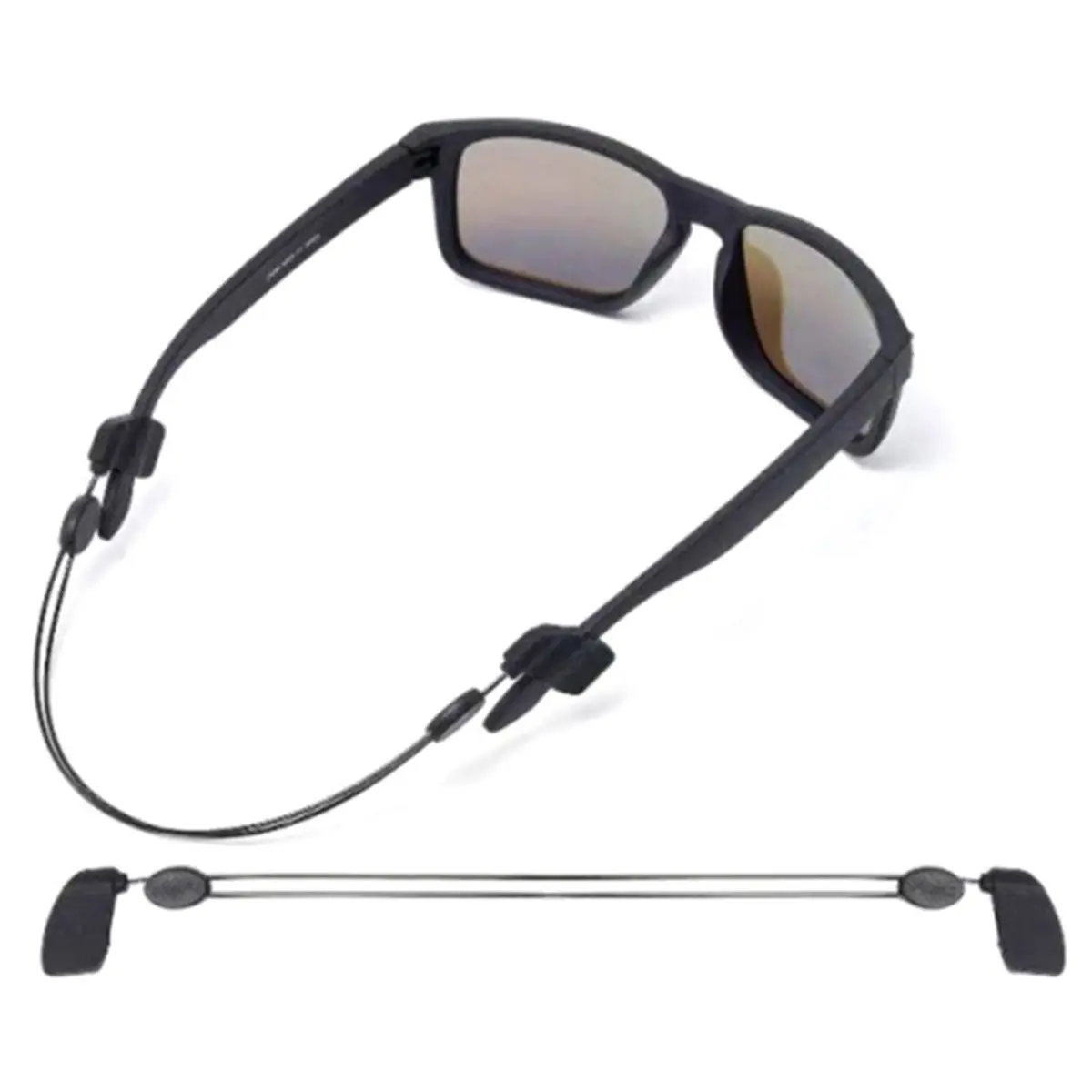 A003 Adjustable Glasses Strap 4 Pcs, Eyeglasses Retainer for Men Women, Sports Sunglasses Strap, Black Neck Lanyard Holder