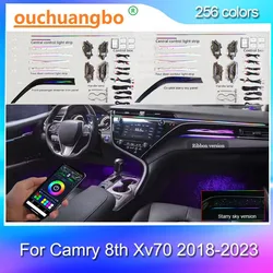 Ouchuangbo LED Backlight For Camry 8th SE XSE XV70 XV75 2018-2023 Ambient Light Atmosphere Lamp Kit Ambilight Interior Ambiental