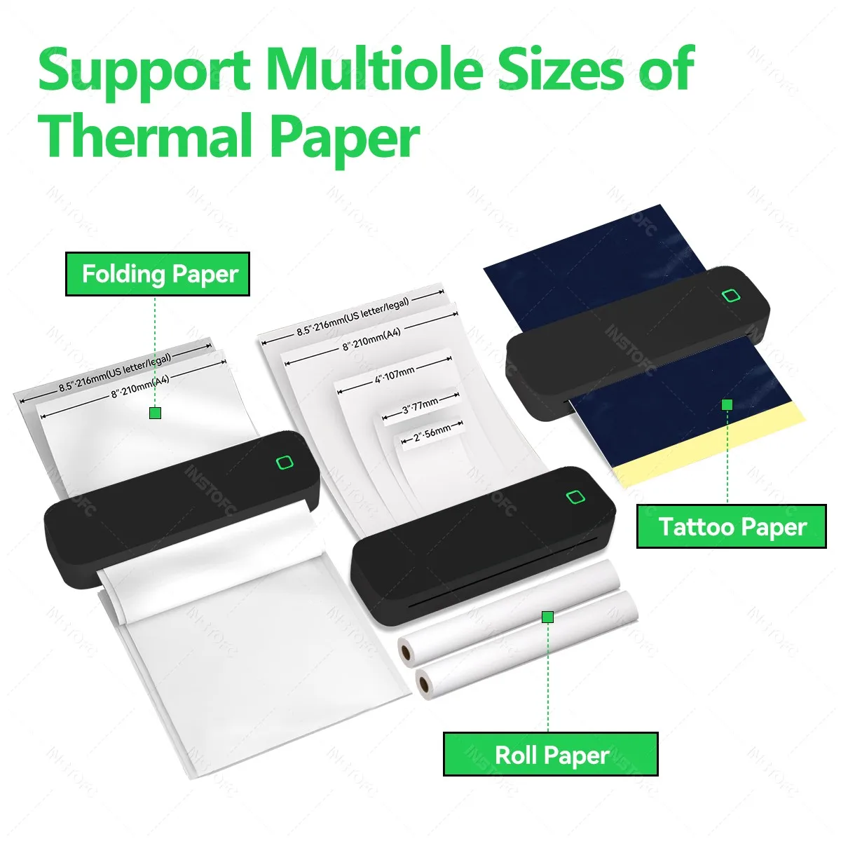 A4 Portable Thermal Printer Bluetooth & USB Photo, Text, Word, PDF Document Printing Compatible with Android, iOS, and  Windows