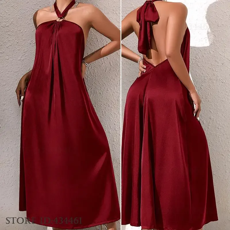 Camicia da notte lunga senza schienale sexy Pigiama Primavera Estate Nuova Chemise Indumenti da notte Camicia da notte Allentata Casual Seta del ghiaccio Abito da casa Camicia da notte