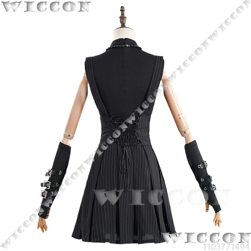 MisaMisa أنيمي الموت تأثيري غير القوطية Y2K فستان أسود شقراء طويلة شعر مستعار الدعامة Jirai Kei فتاة امرأة الزي هالوين مخصص