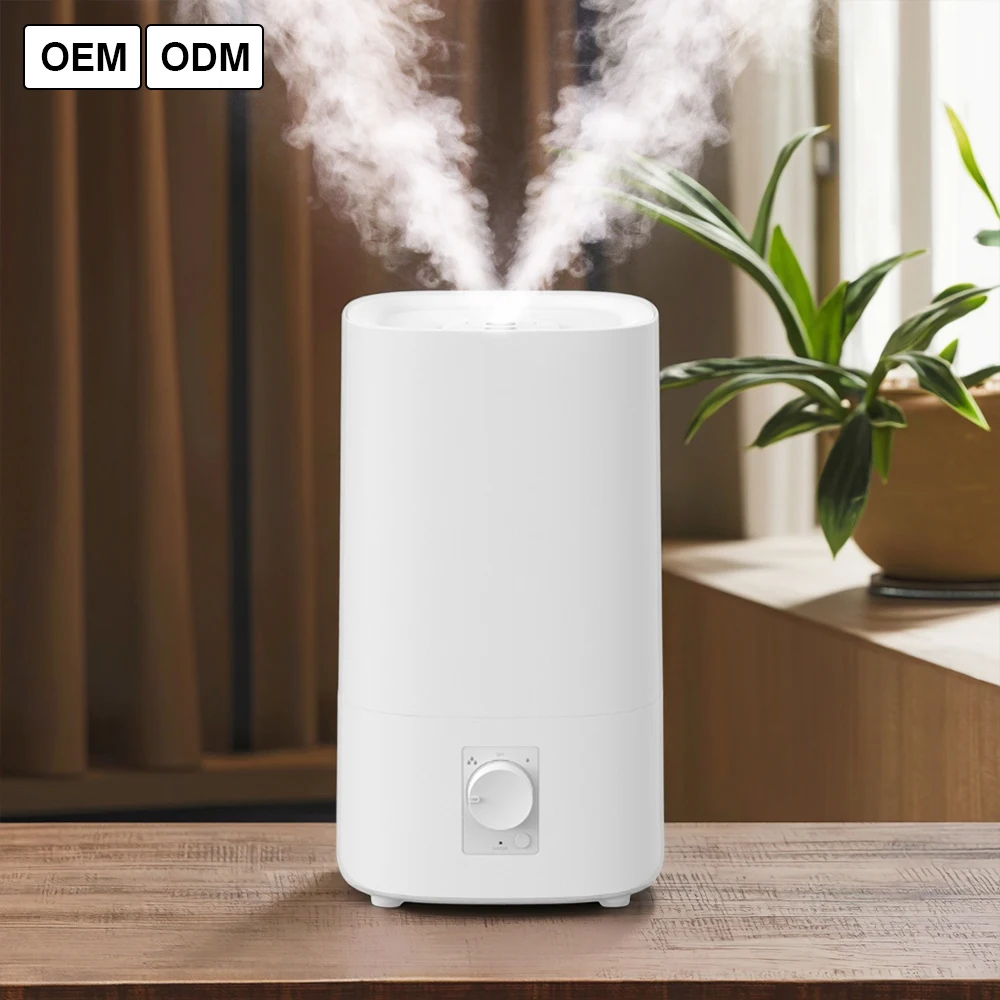 RUNAL Desktop 4L Cool and Warm Mist H230L Manual Ultrasonic Air Humidifier for Home