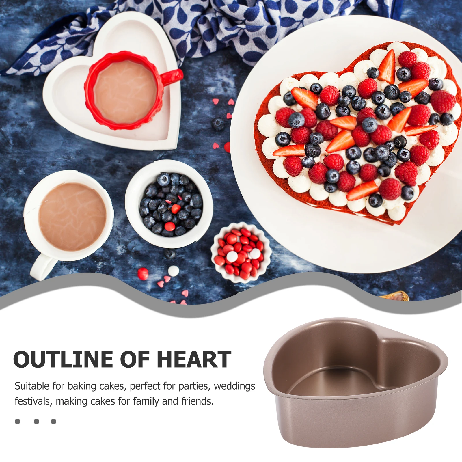 

Heart Cake Mold 6 Inch Stainless Steel Non-Stick Baking Pan Removable Base For Kitchen Desserts Parties Weddings Cake Molds