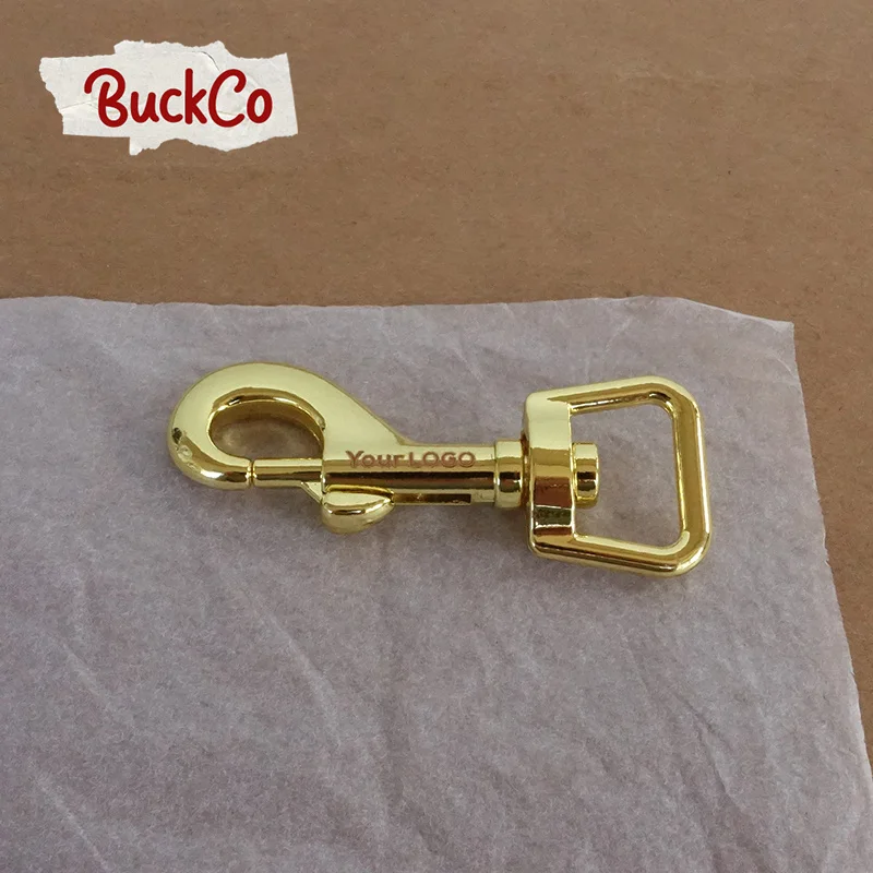 50pcs/lot Engraved Colorful 15mm metal non-welding hook buckle can rotated for dog leash buckle accessories yellow gold  HO15YG