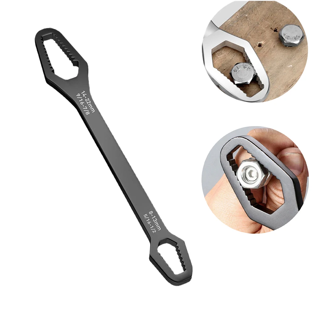 1pc 8-22mm Universal Torx Wrench Self-tightening Adjustable Glasses Wrench Board Double-head Torx Spanner Hand Tools for Factory