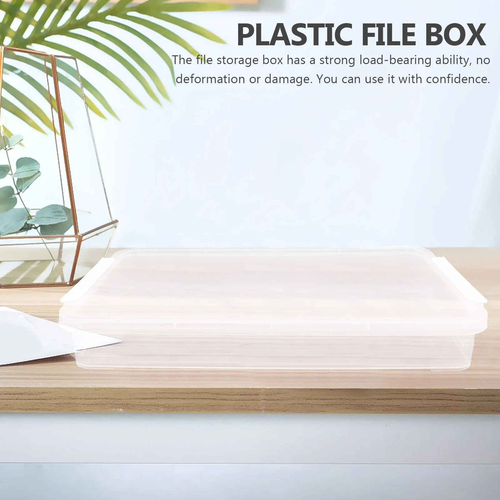 

3Pcs Stackable File Box Clear Plastic Storage Organizer for Documents Photos Office Containers with Lids Photo Storage Box