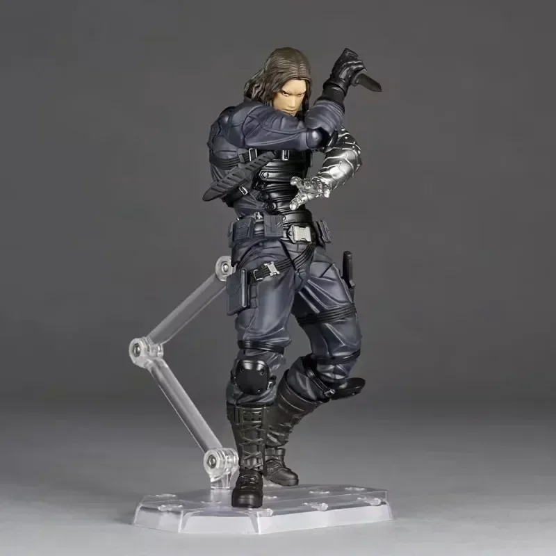 Novo Kaiyodo Soldado de Inverno Revoltech AMAZING YAMAGUCHI Bucky Barnes Capitão América Anime Figuras de Ação brinquedo brinquedos de aniversário presentes