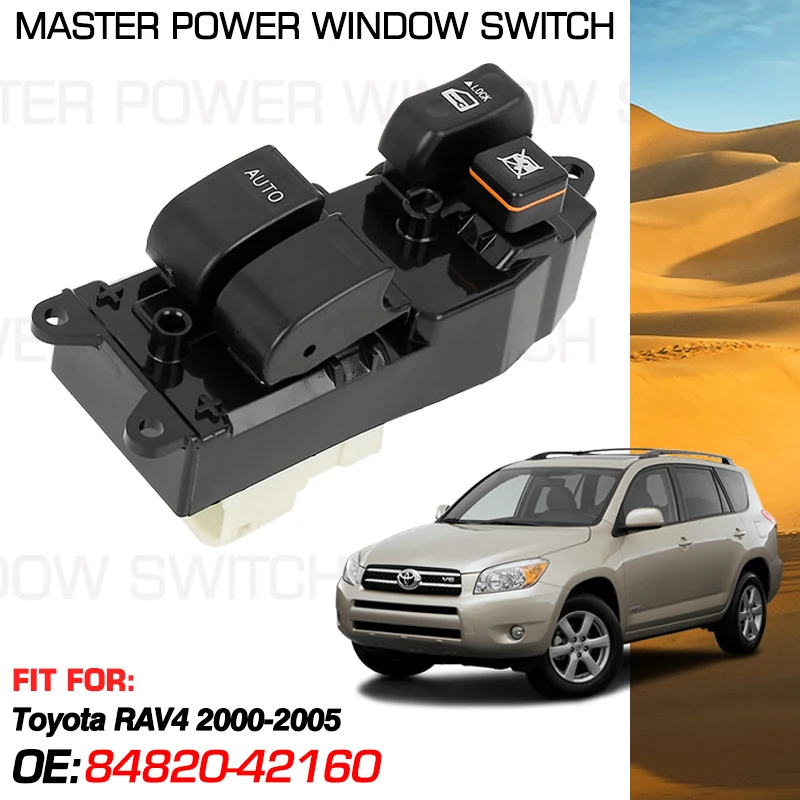 Car Power Window Master Switch Button 84820-42160 13 Pins For Toyota RAV4 2000 2001 2002 2003 2004 2005 2 Door 84820-52170