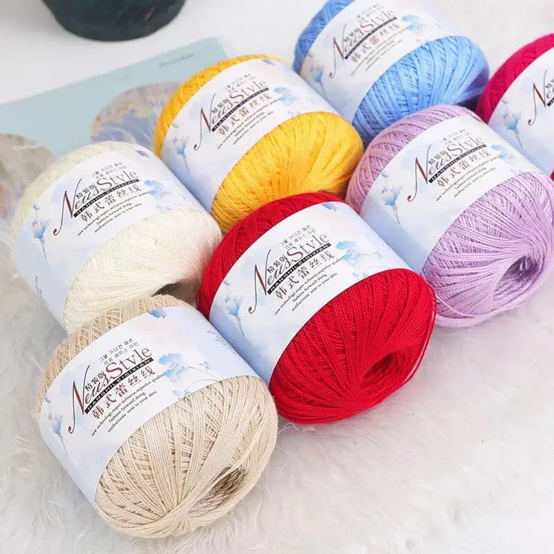 8 # Lace Thread, Pure Cotton Thread, Light Handmade DIY Weaving, Summer Crochet Thread, Shawl, Short Sleeved Fine Yarn Ball