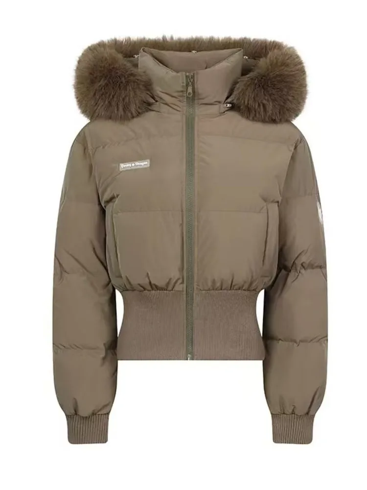 

Winter Faux Collar Hooded Short Slim Fit Cotton Coats Tops Thicken Warm Fashion New Parkas Casual Chaquetas Korea Women Jackets