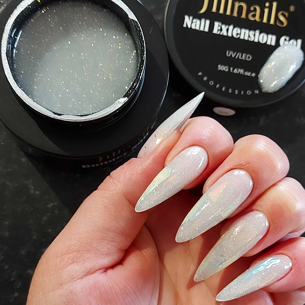 Jillnails 100g Glitter Shimmer Milky Hard Gel Builder Nail for