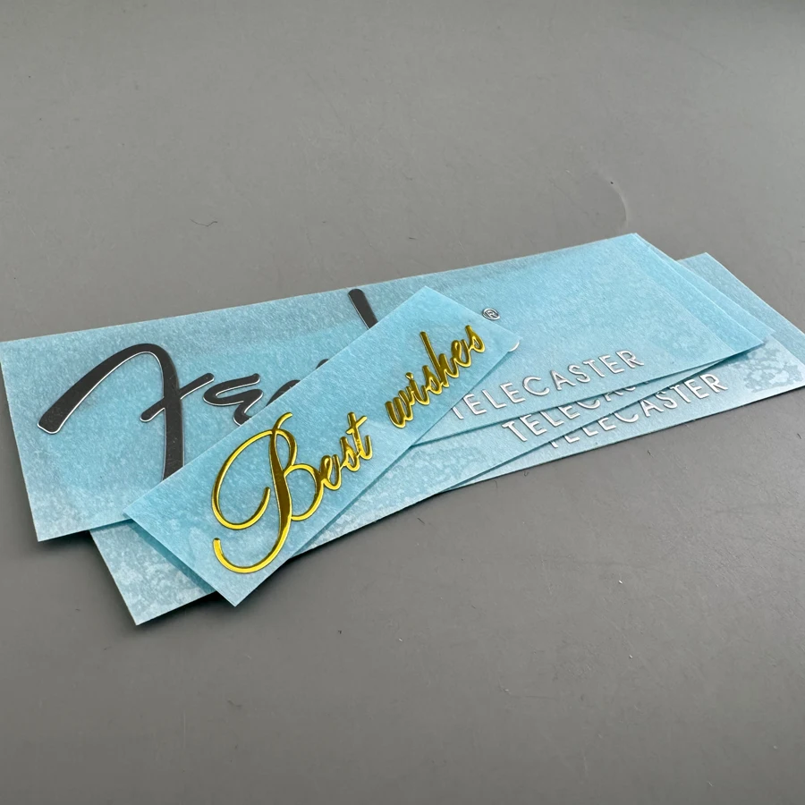3 Pieces Dry Rub-on Silver Metal Guitar Logo Decal Sticker For TL Guitar Well Silver or Gold - view 3