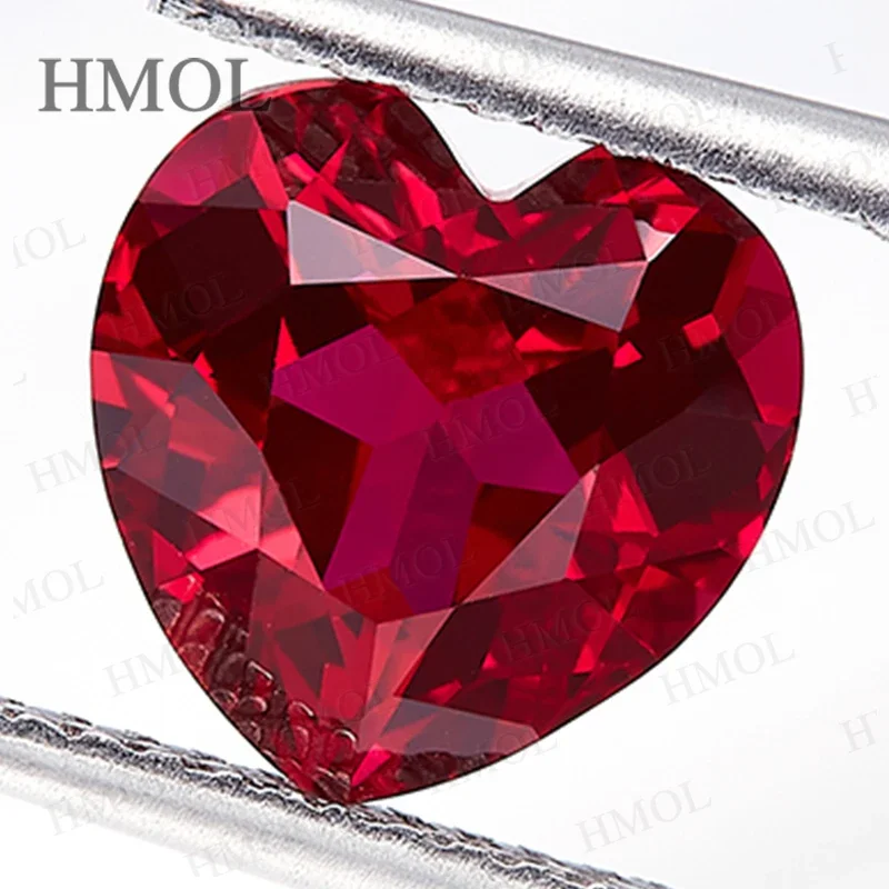 

Lab Grown Ruby AGL Certificate Heart Shape Wholesale Loose Stone Red Color Sparkling Gemstone Beads DIY HMOL For Jewelry Making