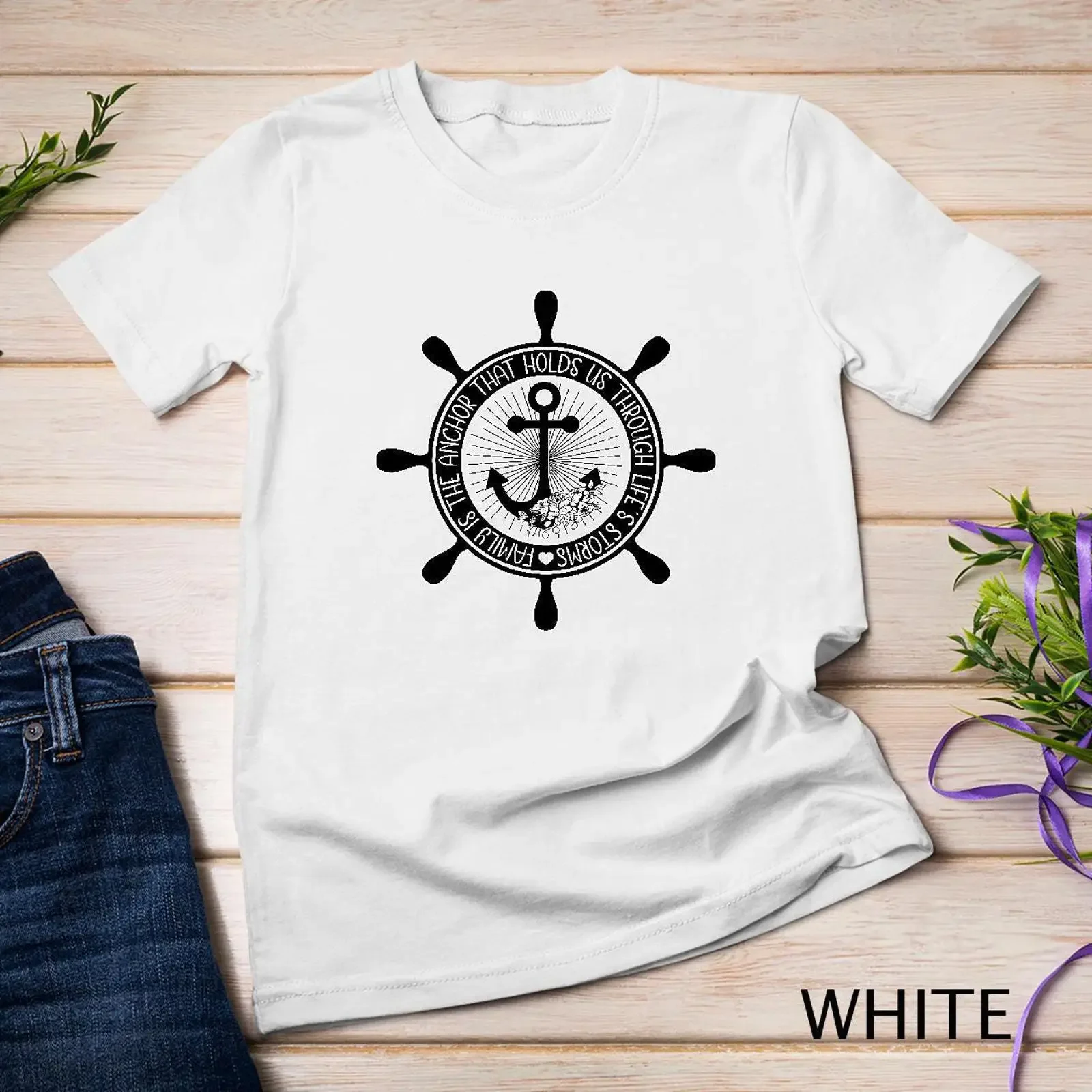 Famille : Notre ancre dans les tempêtes de la vie, une force guidante qui nous maintient sur pied malgré tout T-shirt SweaT vintage légèrement délavé