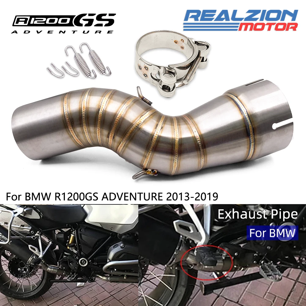 

REALZION R1200GS ADV 2019 Motorcycle Exhaust Pipe Middle Pipe Slip-On Link Pipe For BMW R1200GSA Adventure 2013-2018