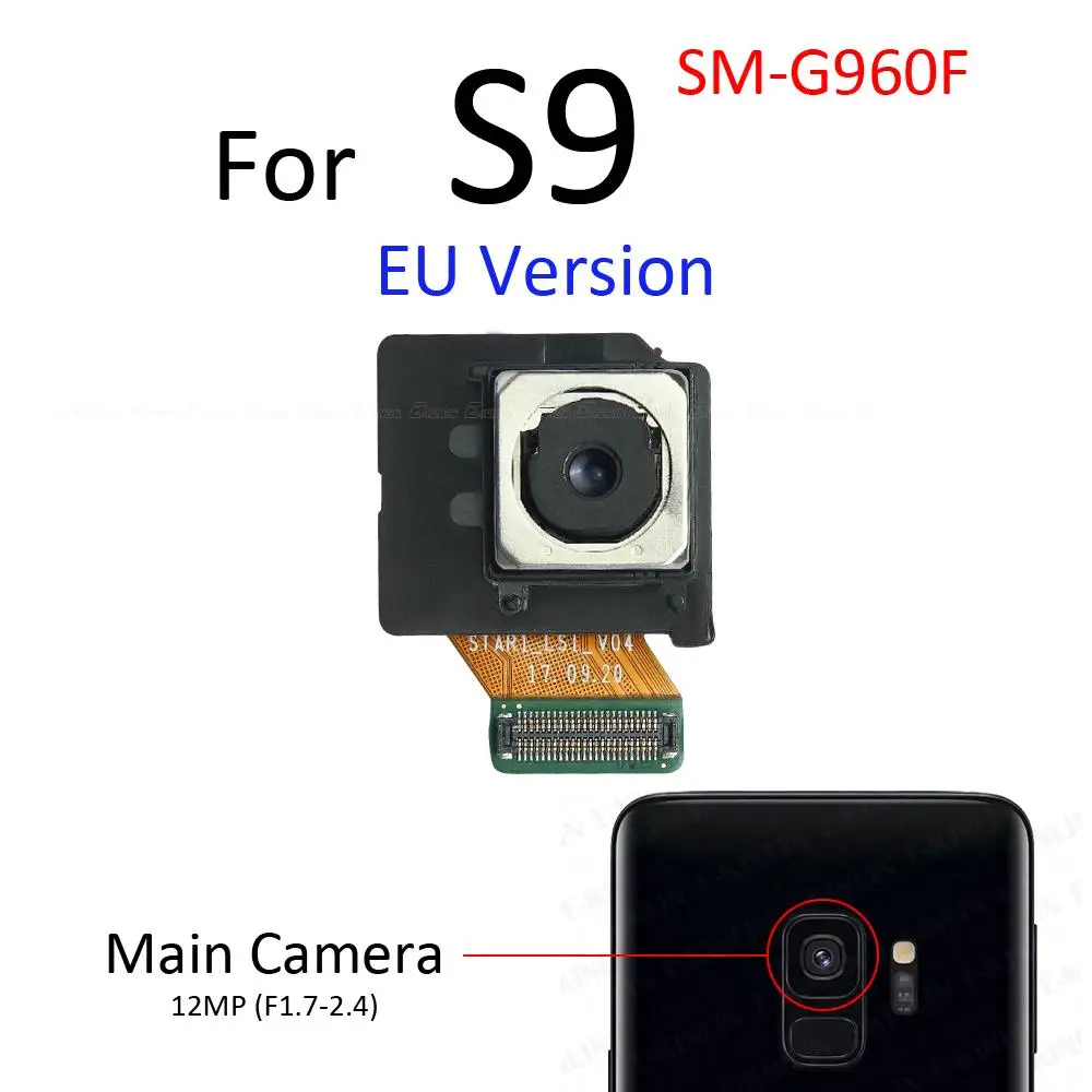 Back Rear Main Camera For Samsung Galaxy S9 Plus G960F G965 Front Selfie Iris Camera Flex Cable Repair Parts