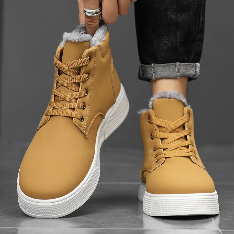 

2025 Winter Men's Tactical Shoes, travel quilted boots, winter shoes, waterproof and anti-slip thick-soled boots for men