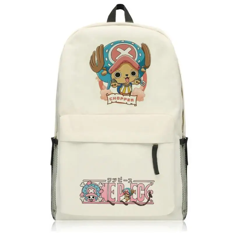 

One Piece Anime Backpack Luffy Zoro Law Chopper Cartoon Backpack 2D Cosplay Bag Lightweight School Bag For Boys Girls Students