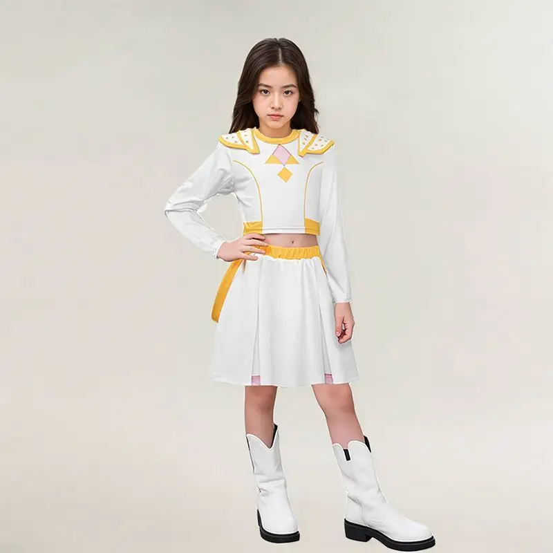 جديد 2025 أزياء أنيمي KPop Huntrix Zoey Mira Rumi شيطان الصيادين التأثيرية للأطفال والرضع والبنات أبيض وأسود ذهبي للهالوين