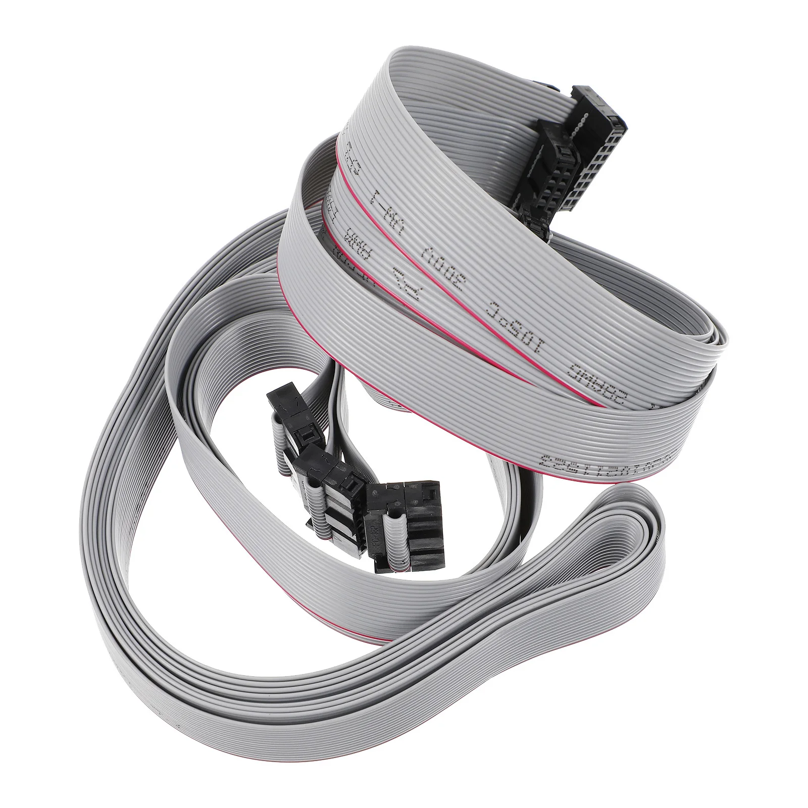 4 Stuks Idc Draad Platte Lint Kabel 16 Pin Vrouwelijke Vrouwelijke Connector 1M Lengte 2.54mm Toonhoogte Grijs Idc-snoer voor Digitale Camera Laptops