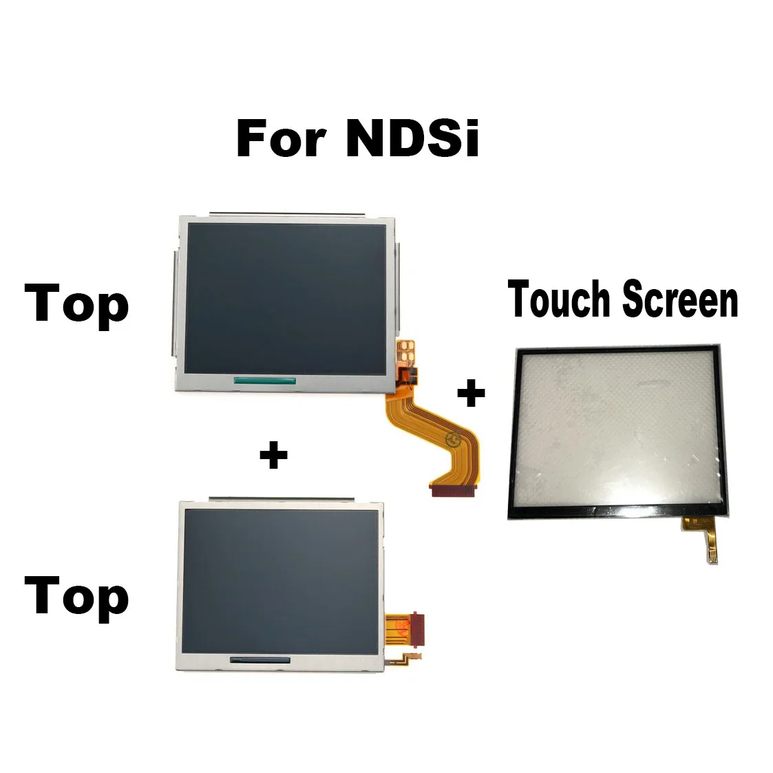 

1pc 1set Replacement Parts Top Bottom Upper Lower LCD Screen Display Digitizer Glass Touch Screen For NDSi N DSi LCD Display