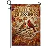 Birds Garden Flag, Autumn Nature Leaves Branch Fall Orange Burlap Double Sided Decorative Outside Flags for Outdoor Lawn Fro llz