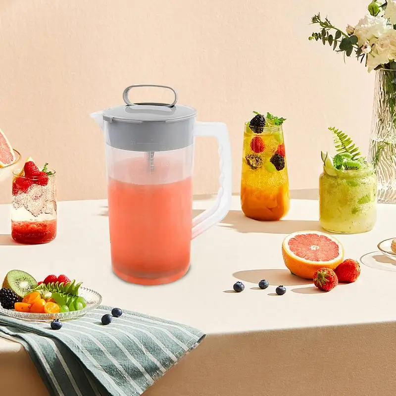 Clear Airtight Beverage Pitcher Tea Pitcher Mixing Pitcher Leak-Proof 2000ml Juice Container For Easy Mixing Long Lasting