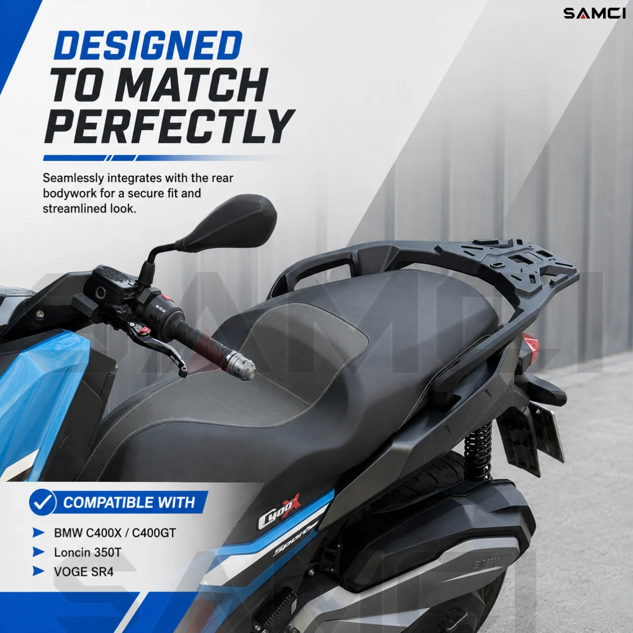 Motorcycle Rear Luggage Bracket Aluminum Alloy Tail Box Cargo Rack Extend Seat Backrest Accessories For BMW C400X C400GT