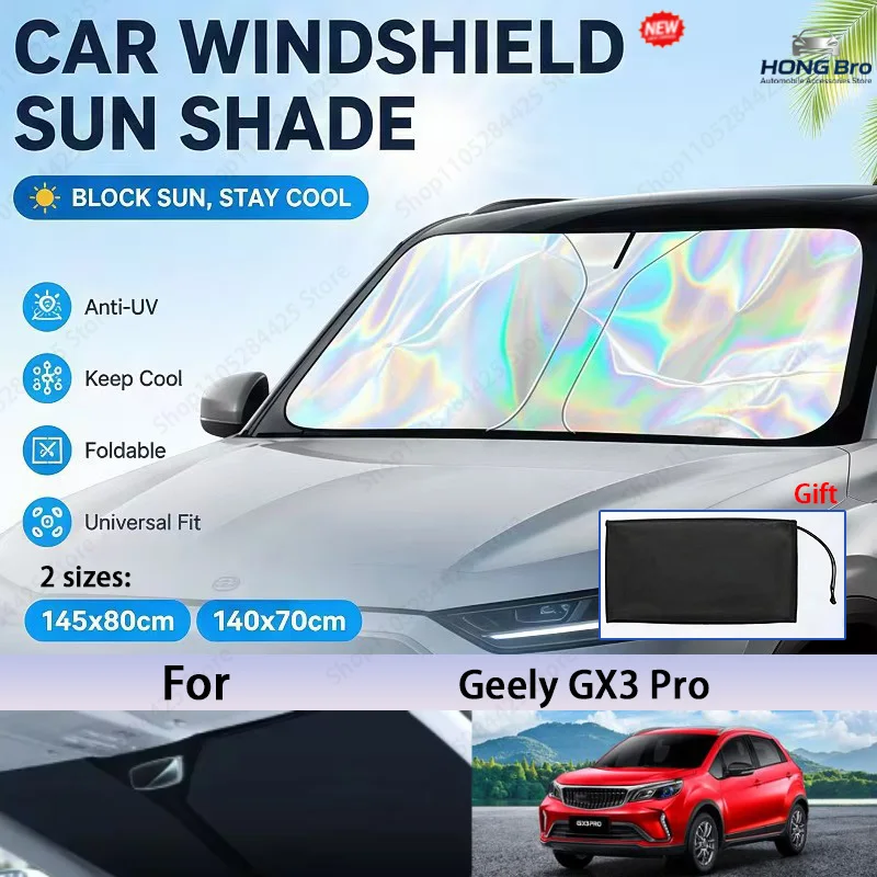 For Geely GX3 Pro Foldable Front Windshield Sun Shade UV Reflective Sun Protection Cover Car Interior Accessories