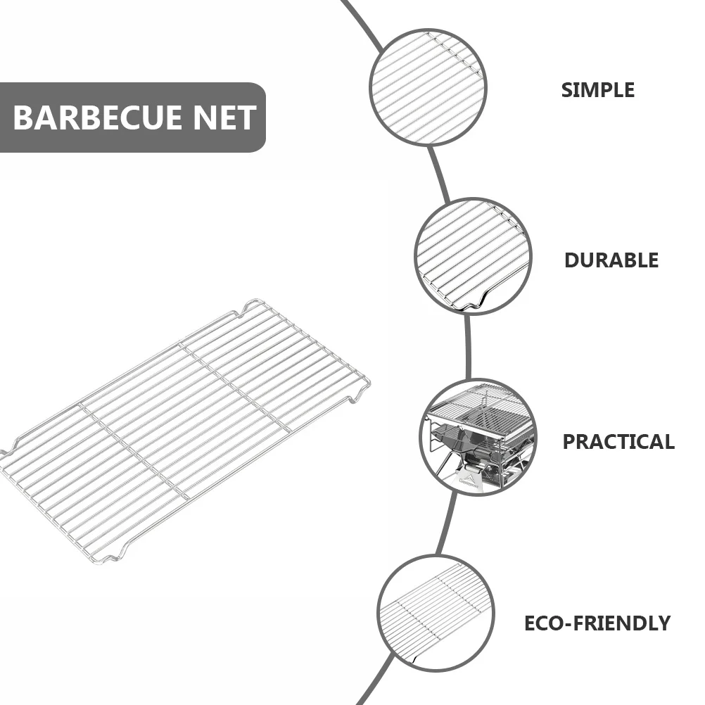 

Stainless Steel Bbq Grill Mesh Heavy Duty Barbecue Grid Easy Cleaning Durable Use Grill Cooling Rack Baking Mat