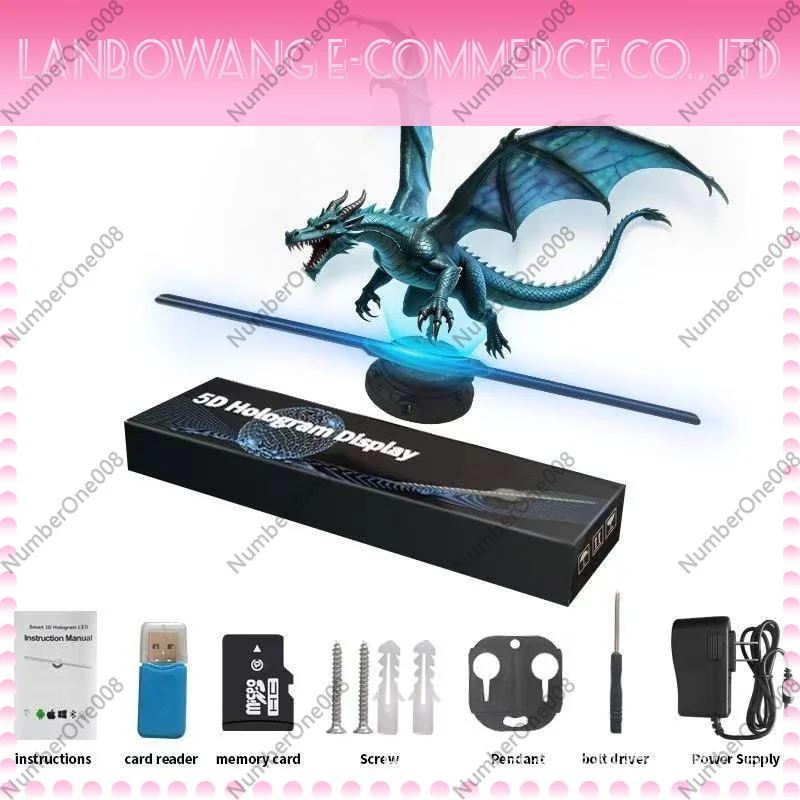 

3D Holographic Fan Projector, Rotating LED Advertising Display, Floating Hologram Maker for Advertising