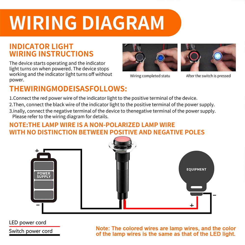FILN 5 SZTUK 8mm Metalowe LED-owe Lampki Kontrolne Płaskie, Sygnalizacyjne, Ostrzegawcze, Wodoodporne IP67, 5-24V do Samochodu, Łodzi, Jachtu